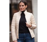 Monomoi Women's 'Anita' Real Leather Stitch Detailing Jacket in Beige | Size: 10 Monomoi Beige 10