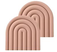 monomono Silicone Trivets for Hot Pots and Pans - Stylish and Colorful Pot Holders, Heat Resistant Mats for Countertop, Hot Pads, Modern Multi-Purpose Trivet Mat, Coasters (Muted Pink, Set of 2)