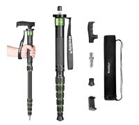 Monopods for Cameras Manbily Camera Monopod 61inches Walking Stick with Handle Portable Compact Travel Monopod Aluminum Alloy Selfie Stick 6 Sections 15.4lbs for DSLR Video Camcorder Stand (GREEN)