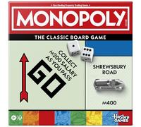 Monopoly Board Game with Storage Tray and Larger Tokens - English Version