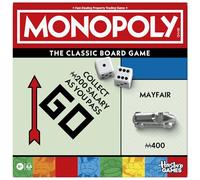 Monopoly Board Game with Storage Tray and Larger Tokens - English Version
