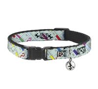 Monopoly Breakaway Cat Collar | Monopoly Game Board Spaces Collage Durable Adjustable Bell ID Tag Ring