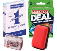 Monopoly Deal Card Game + Playing Cards with Travel Case & Plastic Case | Card Games for Adults, Travel Games for Kids, Deck of Cards - Hasbro