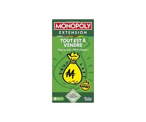 Monopoly Extension Everything is for Sale makes the classic Monopoly game more fun and faster, board game, 2 to 6 players, 40'.