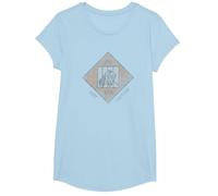Monopoly Game Board Just Visiting in Jail Distressed Icon T-Shirt, Girls, Baby Blue, Medium
