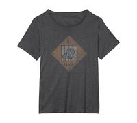 Monopoly Game Board Just Visiting in Jail Distressed Icon T-Shirt, Women's Plus, Dark Heather Grey, 2X