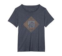 Monopoly Game Board Just Visiting in Jail Distressed Icon T-Shirt, Women's Plus, Heather Blue, 2X