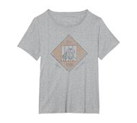 Monopoly Game Board Just Visiting in Jail Distressed Icon T-Shirt, Women's Plus, Heather Grey, 6X