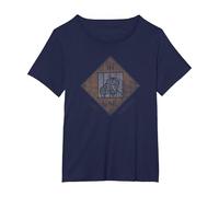 Monopoly Game Board Just Visiting in Jail Distressed Icon T-Shirt, Women's Plus, Navy Blue, 5X