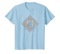 Monopoly Game Board Just Visiting in Jail Distressed Icon T-Shirt, Youth, Baby Blue, 4T