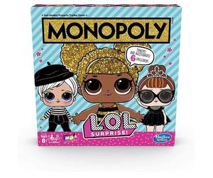 Monopoly Game: L.O.L. SURPRISE! Edition Board Game - Collectible Doll Accessory Tokens, Surprise Cards, Ages 8+, Code E7572