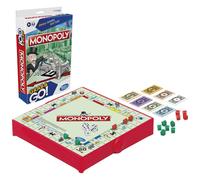 Monopoly Grab and Go Game for Kids Ages 8 and Up, Portable Travel Game for 2-4 Players