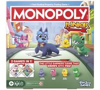 Monopoly Junior Board Game (2026 Edition) | 2 Games in 1 for Younger Kids, 2-Sided Board | Ages 4+ | 2-4 Players | 20 Mins. | Gifts for Preschoolers