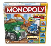 Hasbro Gaming Monopoly Junior Trucks Edition Board Game for Kids Ages 5+, 2-4 Player Kids Games