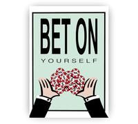 Monopoly Motivational Poster - A3 Size on 250gsm Gloss Paper - Entrepreneur Hustle Decor Office Wall Art Print (Bet On Yourself)
