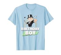 Monopoly Mr. Monopoly Birthday Boy Bling Portrait T-Shirt, Men, Baby Blue, Medium