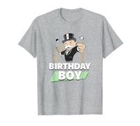 Monopoly Mr. Monopoly Birthday Boy Bling Portrait T-Shirt, Men, Heather Grey, 3X-Large