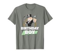 Monopoly Mr. Monopoly Birthday Boy Bling Portrait T-Shirt, Men, Olive Heather, Large