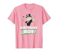 Monopoly Mr. Monopoly Birthday Boy Bling Portrait T-Shirt, Men, Pink, Large