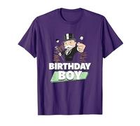 Monopoly Mr. Monopoly Birthday Boy Bling Portrait T-Shirt, Men, Purple, XX-Large