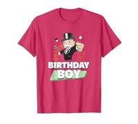 Monopoly Mr. Monopoly Birthday Boy Bling Portrait T-Shirt, Men, Red Heather, Medium