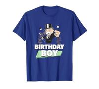 Monopoly Mr. Monopoly Birthday Boy Bling Portrait T-Shirt, Men, Royal Blue, X-Large