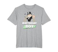 Monopoly Mr. Monopoly Birthday Boy Bling Portrait T-Shirt, Men's Big and Tall, Heather Grey, 3X Tall