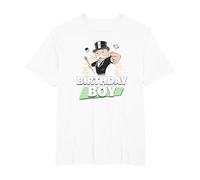 Monopoly Mr. Monopoly Birthday Boy Bling Portrait T-Shirt, Men's Big and Tall, White, 3X Tall