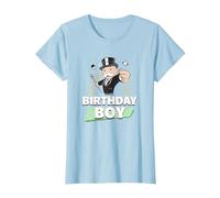Monopoly Mr. Monopoly Birthday Boy Bling Portrait T-Shirt, Women, Baby Blue, Small
