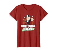 Monopoly Mr. Monopoly Birthday Boy Bling Portrait T-Shirt, Women, Cranberry Red, X-Large
