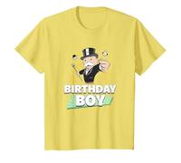 Monopoly Mr. Monopoly Birthday Boy Bling Portrait T-Shirt, Youth, Lemon Yellow, 3T