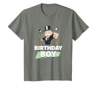 Monopoly Mr. Monopoly Birthday Boy Bling Portrait T-Shirt, Youth, Olive Heather, Small