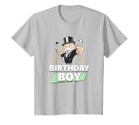 Monopoly Mr. Monopoly Birthday Boy Bling Portrait T-Shirt, Youth, Silver Grey, 3T
