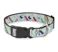 Monopoly Plastic Clip Dog Collar | Monopoly Game Board Spaces Collage Durable Adjustable ID Tag Ring Side Release