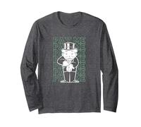 Monopoly Rich Uncle Pennybags Pay Me Long Sleeve T-Shirt, Adult Unisex, Dark Heather Grey, Medium