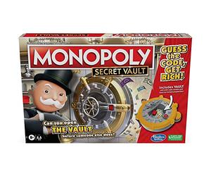 Monopoly Secret Vault Board Game for Kids Ages 8 and Up, Family Board Game for 2-6 Players, Includes Vault