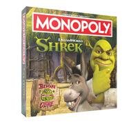 MONOPOLY: Shrek Edition Board Game, Buy, Sell & Trade, Iconic Fairy Tale Characters like Shrek, Donkey, Puss n Boots & More, Classic Family Game for A