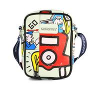 Monopoly Vegan Leather Crossbody Bag with Adjustable Strap, Monopoly In The Game Board Icons Stacked