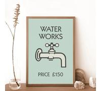 Monopoly Water Works Bathroom Prints And Posters Nodic Canvas Painting Funny Quote Art Wall Pictures Modern Home Decor 60X90Cm Unframed