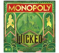 Monopoly Wicked Board Game, Official Edition Inspired by the Wicked Movie, Family Party Game with Ozian Coins, Munchkin Homes & Emerald Castles, Plus 6 Golden Tokens, Excellent Gift For Families