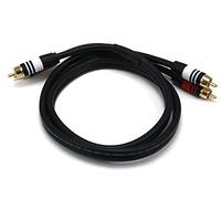Monoprice 102869 3' Premium 2 RCA Plug to 2 RCA Plug 22AWG Cable - Black