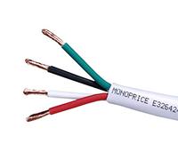 Monoprice 104039 100 ft 14AWG CL2 Rated 4-Conductor Oxygen-Free Pure Bare Copper Speaker Wire Cable