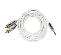 Monoprice 109301 10-Feet Stereo Male to RCA Stereo Male Gold Plated Cable for Mobile, White