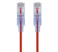 Monoprice - 116314 SlimRun Cat6A Ethernet Patch Cable - Snagless RJ45 UTP Pure Bare Copper Wire 10G 30AWG 1ft Red 10-Pack