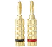 Monoprice 12 PAIRS Of High-Quality Gold Plated Speaker Banana Plugs - Closed Screw Type Designed For Use With Amplifiers Or Speakers