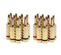 Monoprice 121820 24k Gold Plated Speaker Banana Plugs, Closed Screw Type (10 Pairs)