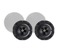 Monoprice 2-Way Carbon Fiber In-Ceiling Speakers - 6.5 Inch With 15 Degree Angled Drivers (Pair) - Alpha Series