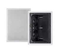 Monoprice 2-way Carbon Fiber In-Wall Surround Speaker - Dual 5.25 Inch (Single) Vari-Angled With Paintable Grille - Alpha Series Black