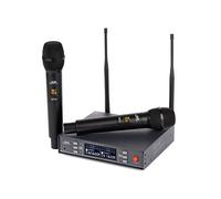 Monoprice 200-Channel UHF Dual Handheld Wireless Microphones System, 262 Feet (80 Meter) Range, Perfect for Church, Birthdays, Karaoke, Weddings, Events - Stage Right Series,Black