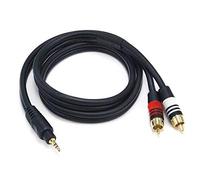 Monoprice 3 ft Premium 3.5 mm Stereo Male to 2 RCA Male 22 AWG Gold Plated Cable - Black